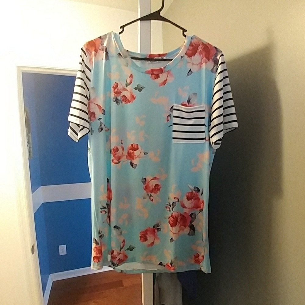 Blue floral shirt
